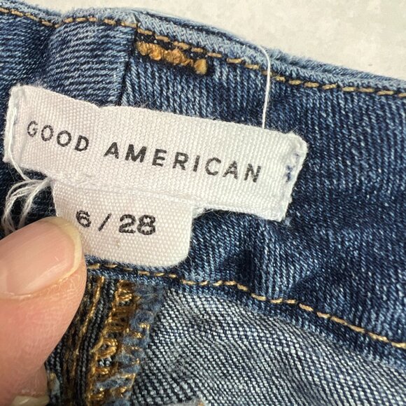 Good American Jean Women 27x25* Good Legs Skinny Mid Rise Crop Blue Denim Tag 28 - Picture 7 of 16